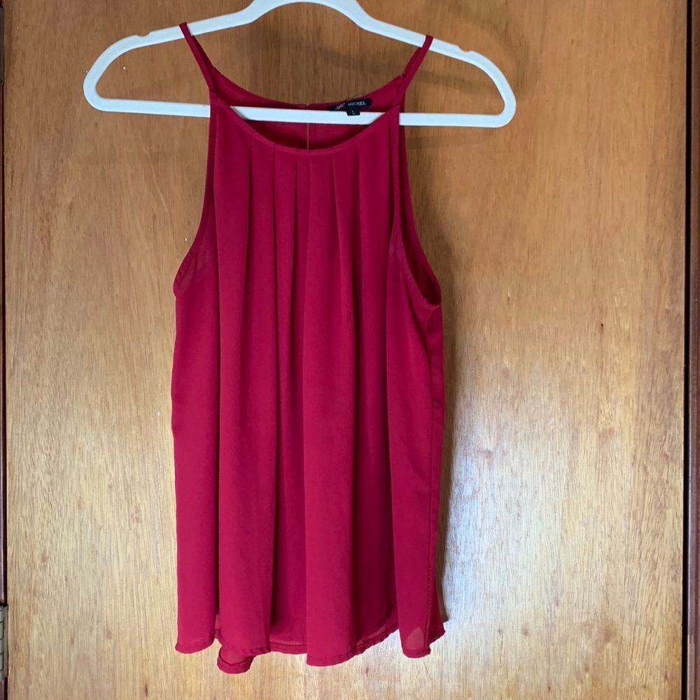 Light fresh red sleeveless blouse